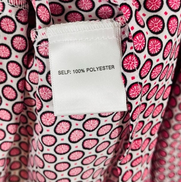 Rose & Olive pink polka dot V-Neck sleeveless pleated flowy blouse Xl - Picture 6 of 9